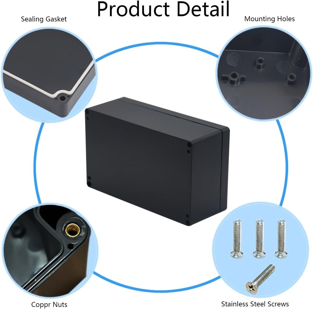 Compact Waterproof Electrical Box Made of Sturdy ABS – 7.87×4.72×2.95