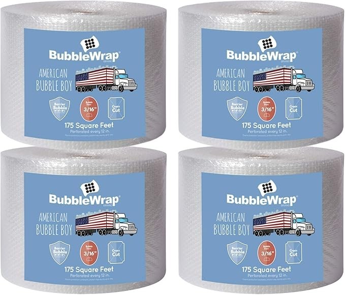 Bubble Wrap 4 Rolls 700 Feet 12 Inch Wide Small Bubble Heavy Duty Cushioning