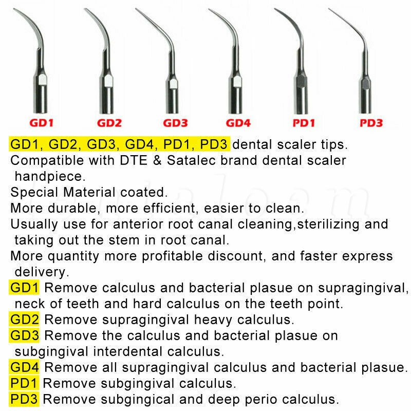 10× Dental Ultrasonic Piezo Scaler Tips fit Woodpeck EMS DTE SATELEC Handpiece