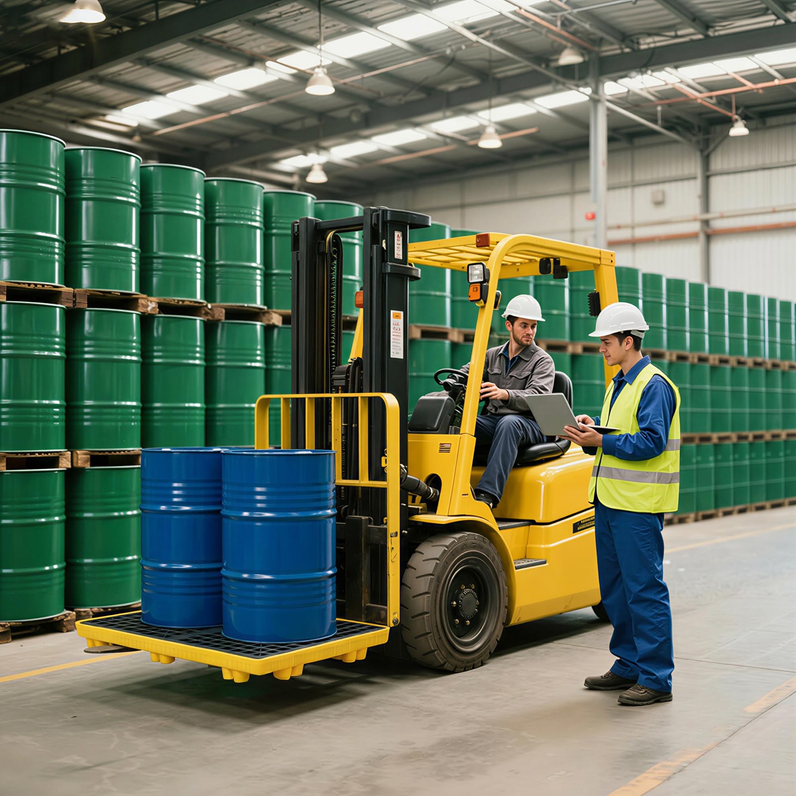 2 Drum Modular Spill Containment Pallet | 2000LBS Capacity | Leakproof Yellow