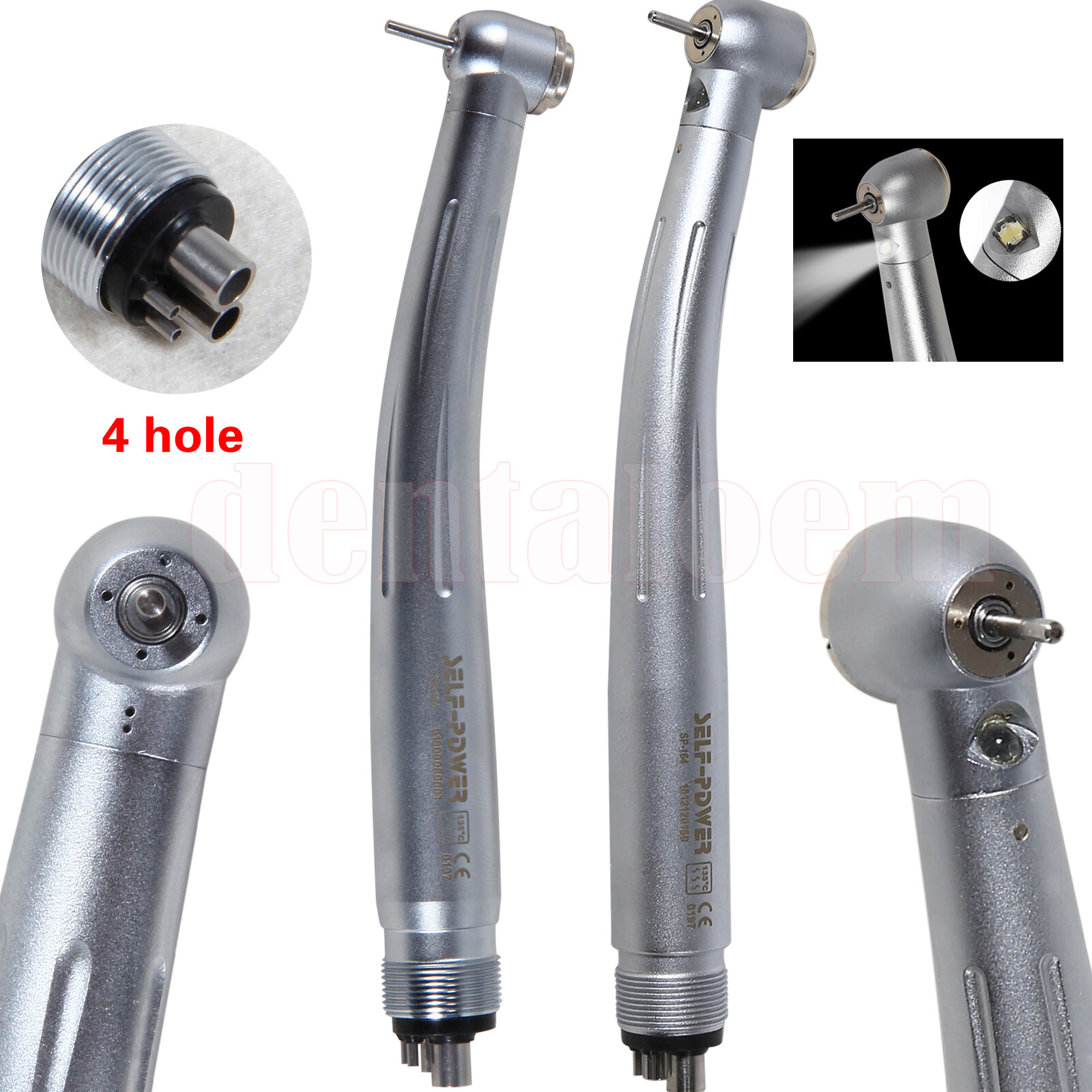 NSK Style Dental (Fiber Optic LED E-generator) High Speed Handpiece 4 Holes