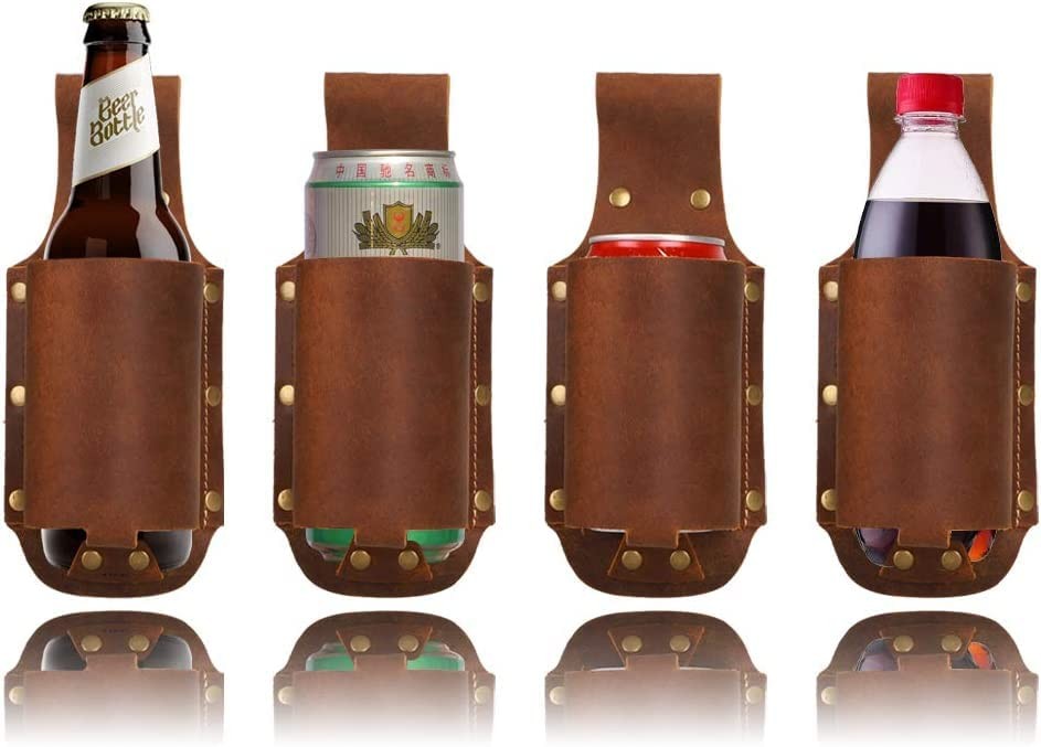 Beer Holder,Leather Beer Holster Bottle Holders,Beer Belt Holder Beer Gifts for