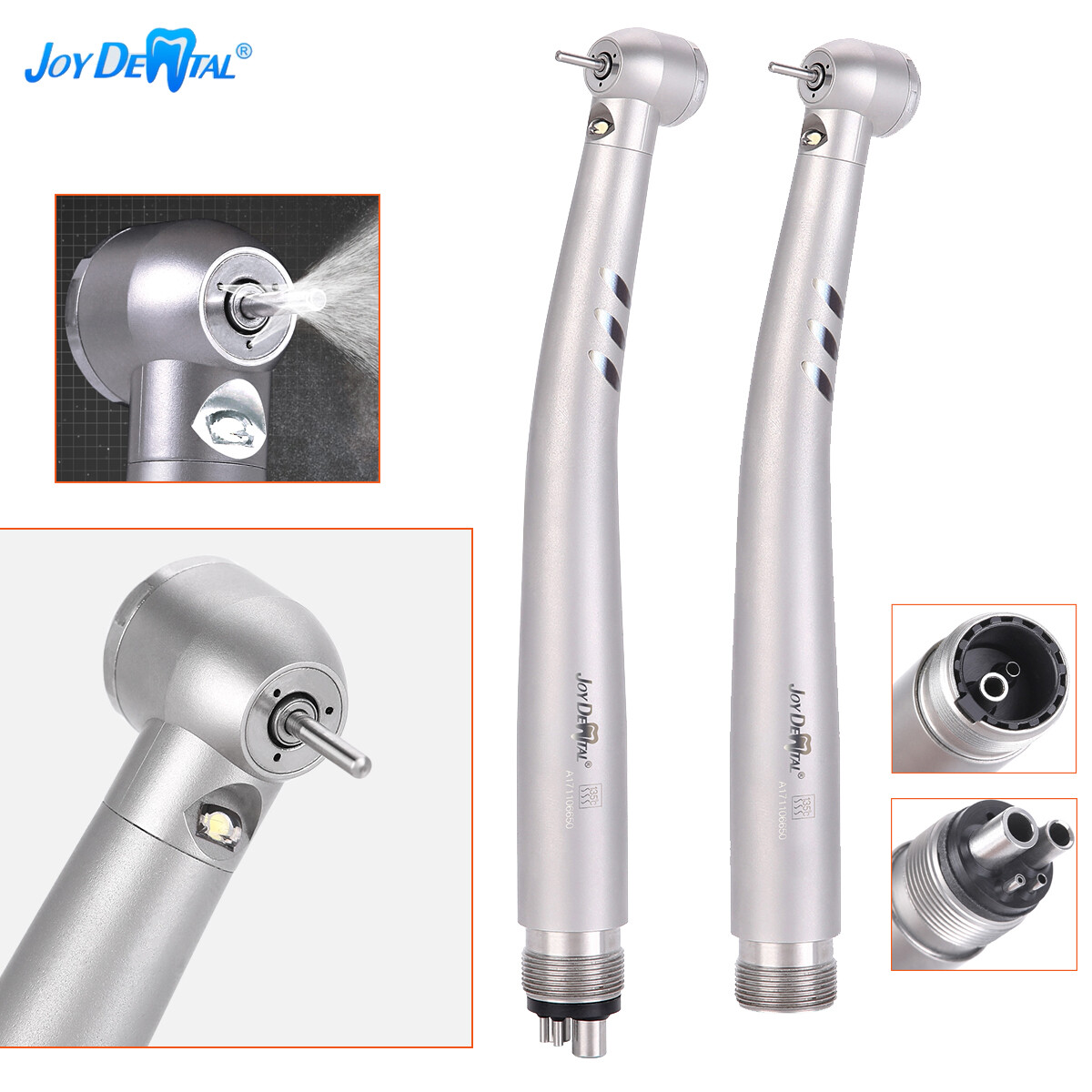 Dental E-generator LED High Speed 3 Spray Handpiece 4/2 Holes /20kits FG Burs