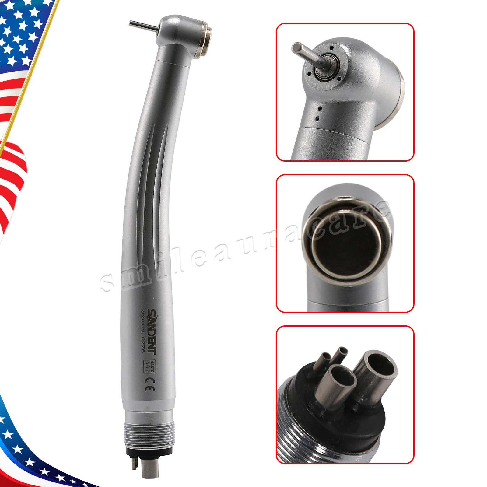 Dental High Speed Handpiece Single Water Spray Push Button 4 Hole Air Turbine