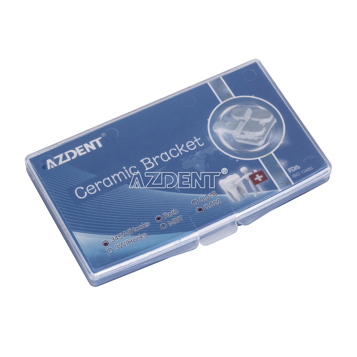 AZDENT Ceramic Dental Brackets Orthodontic Braces MBT Roth 0.022 0.018 Hooks