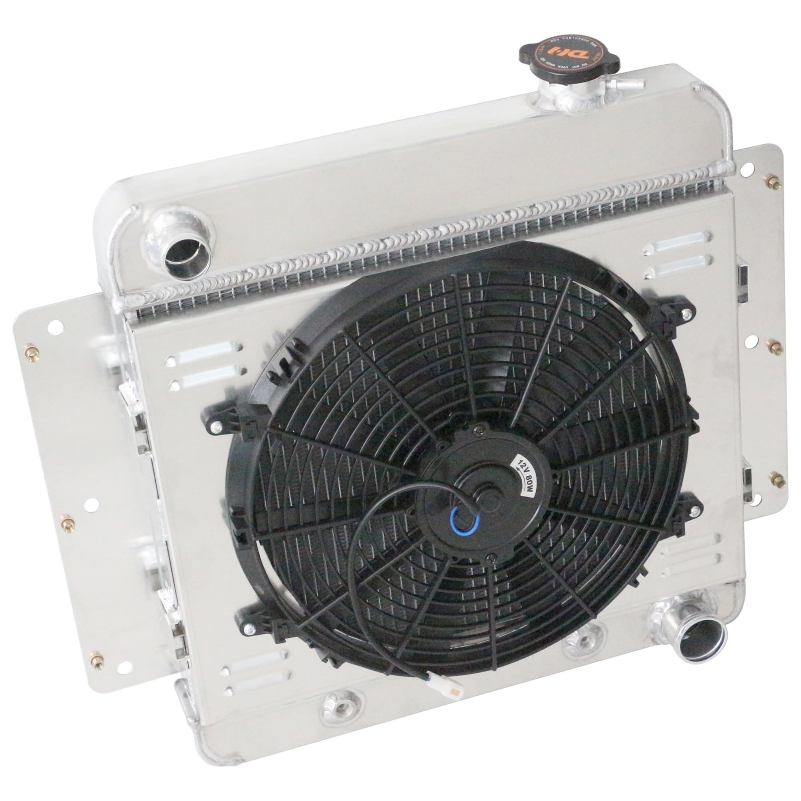 4 Rows Aluminum Radiator Shroud 14″ Fan 1962-67 Chevy II Nova Sedan Wagon L6 V8