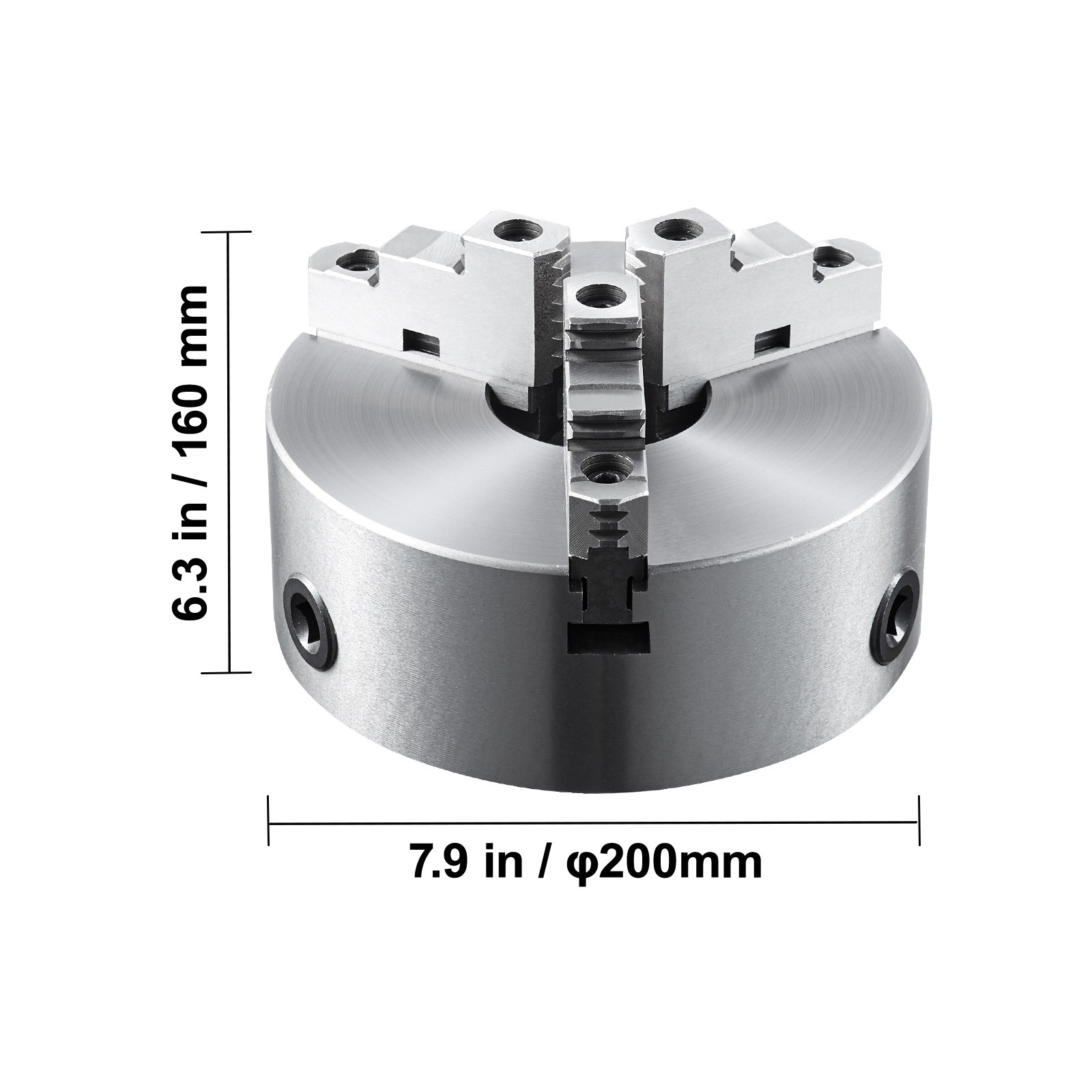 VEVOR 8” 3-Jaw Lathe Chuck Self-Centering Lathe Chuck for Grinding Drilling