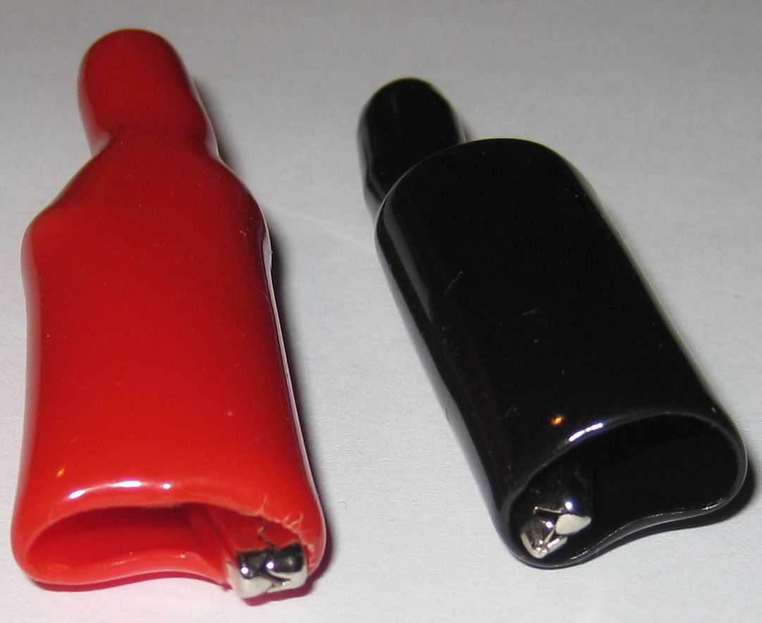 2 Pairs Insulated Heavy Duty Screw On Black and Red DMM Alligator Test Clips