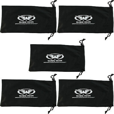 5 BLACK Microfiber Pouch Bag Case for Sunglasses Eyeglasses iphone new