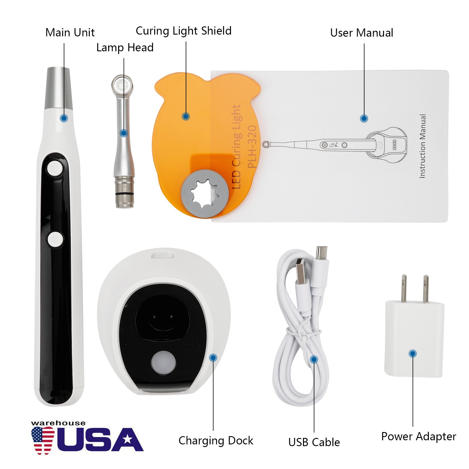 Dental 1:1 Contra Angle LED Fiber Optic Handpiece NSK Style USA