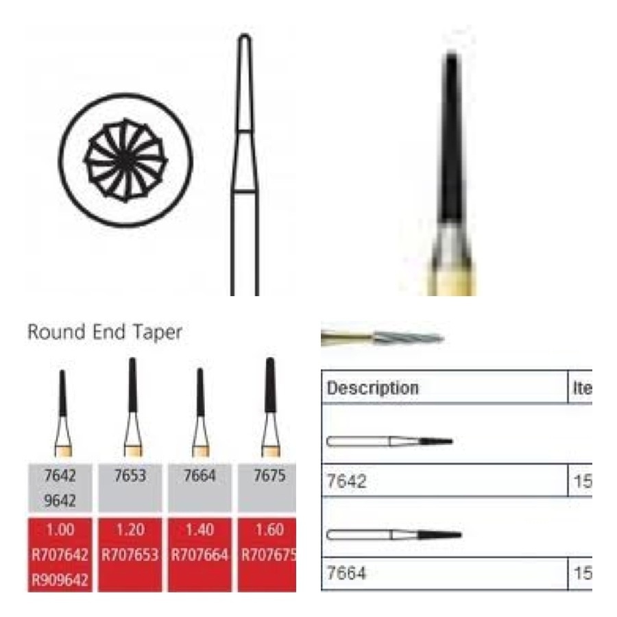 7664 5 pk trimming & finishing FG carbide dental Burr 1.60mm Individually Pk