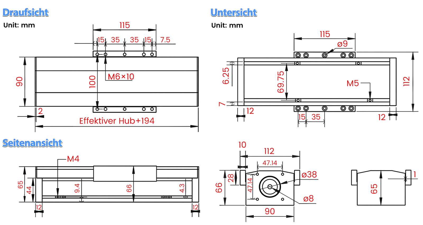 Nema23 Linear Rail Slide Table Motion System Motor Ball Screw Enclosed 70kg load