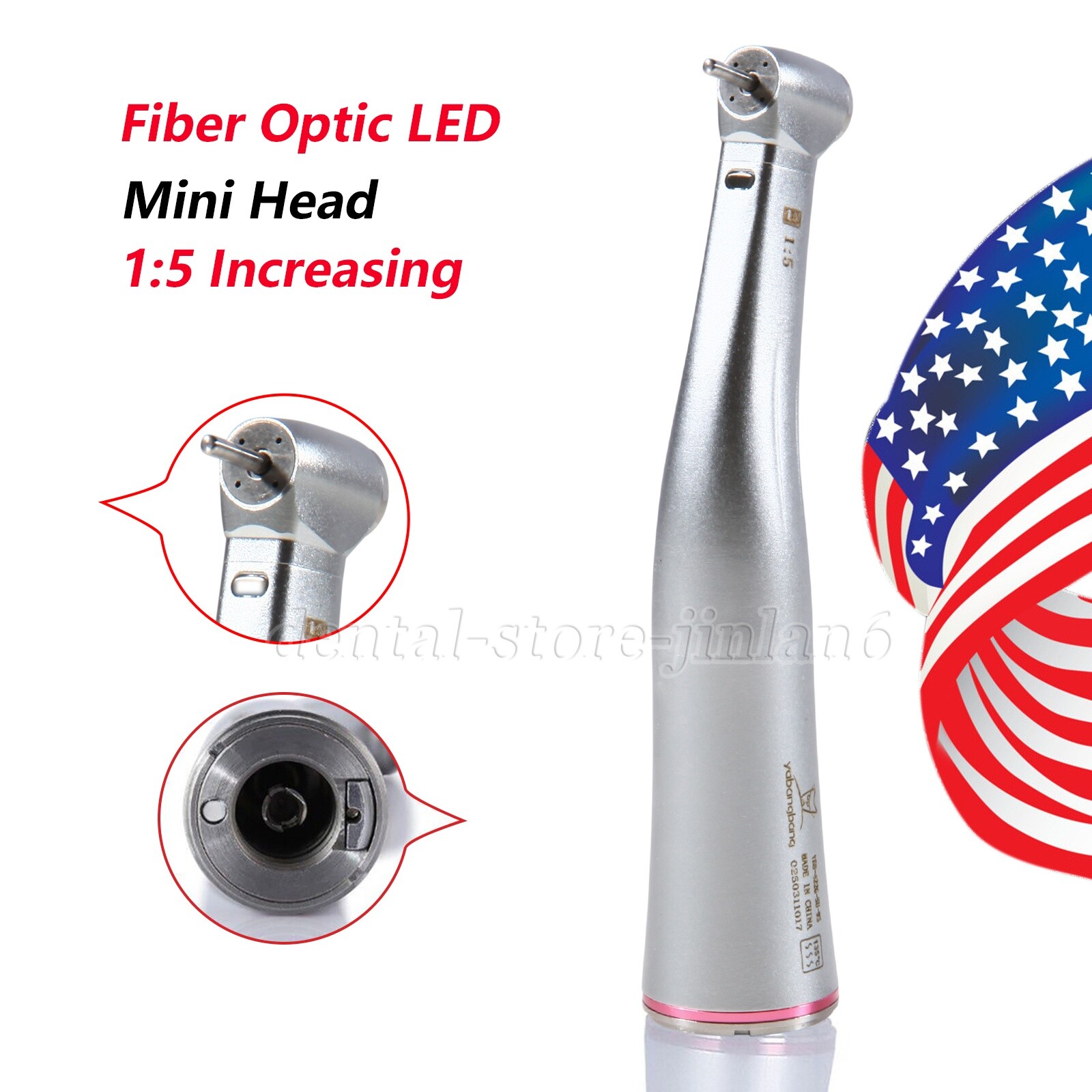 X95L Dental 1:5 Increasing LED Fiber Optic Contra Angle Handpiece for NSK Ti-MAX