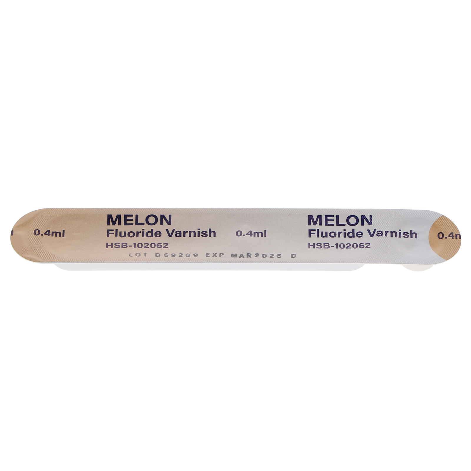 House Brand Dentistry 102062 HSB Fluoride Dental Varnish Melon 50/Bx 0.40 mL