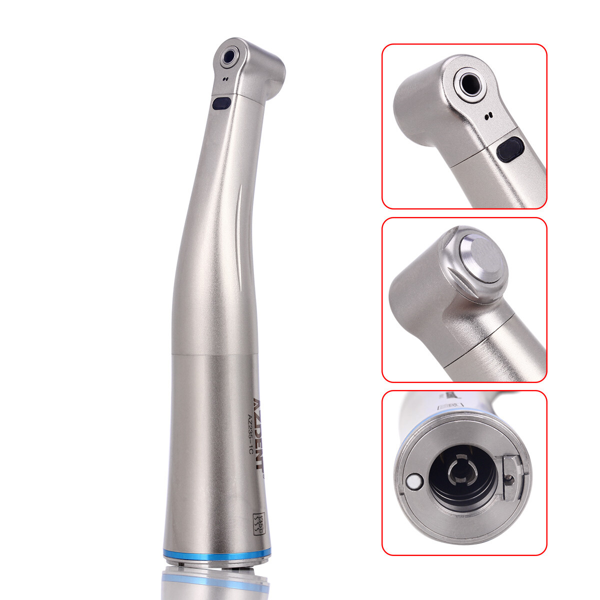 Dental 1:1 Fiber Optic LED Contra Angle Handpiece Internal Water Spray Push