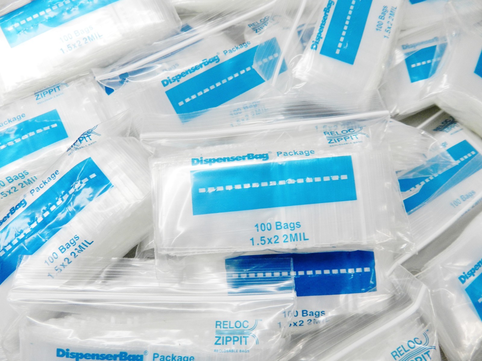 6000 Reloc Zippit Bags 1-1/2″ x 2″ Clear 2mil Zip Squeeze 6,000 Baggies 1.5 x 2
