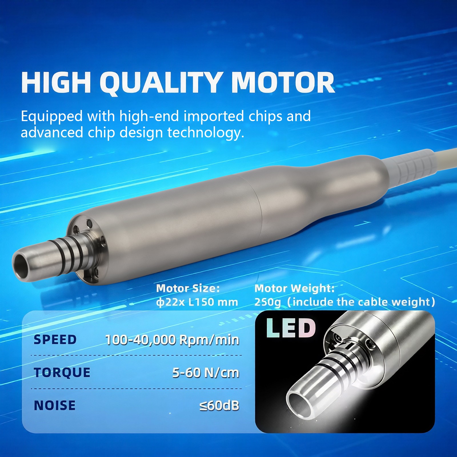 Dental Implant Brushless Surgical Motor MINI / 20:1 LED Contra Angle Handpiece