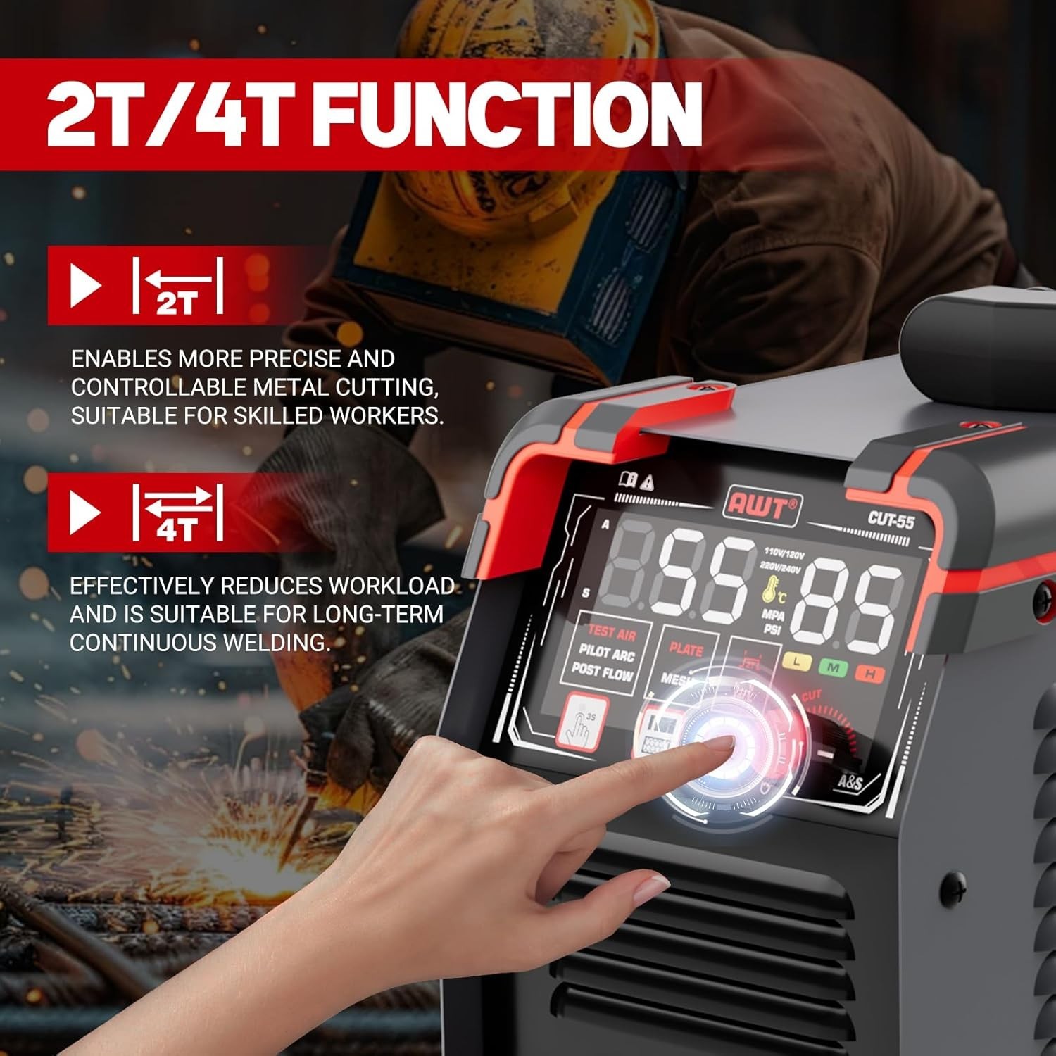 AWT 55A Plasma Cutter Non-Touch Pilot ARC HF Air Plasma Cutting Machine