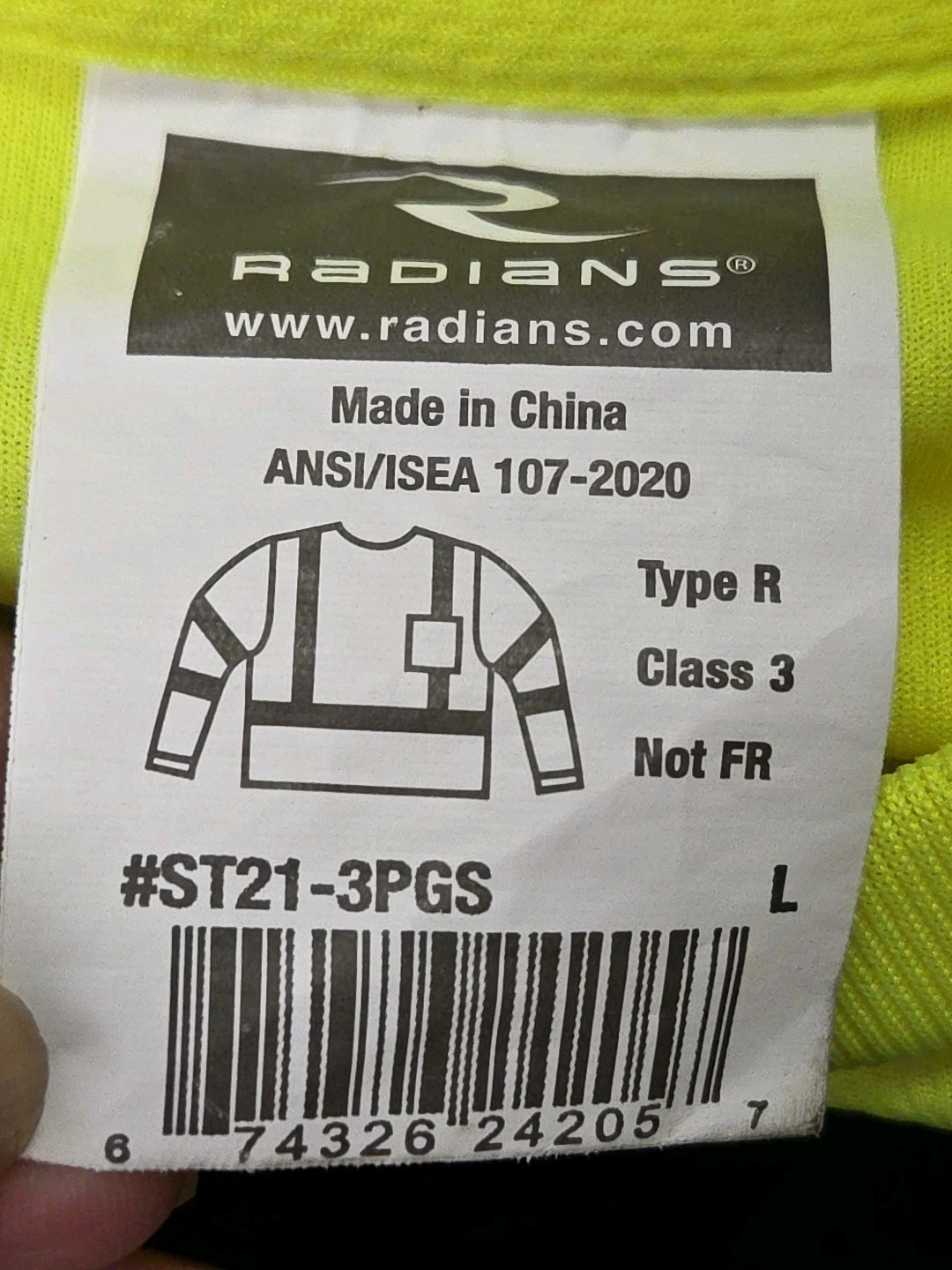 Radians Unisex Adult Vis Safety-Shirts, Hi-vis Yellow Large US