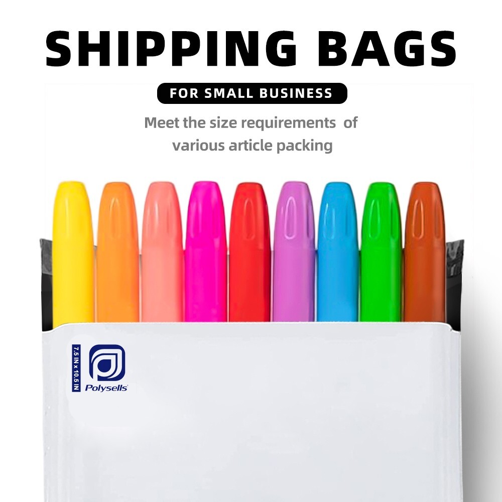 500 7.5×10.5 Poly Mailers Envelopes Self Sealing Shipping Mailers Bags POLYSELLS