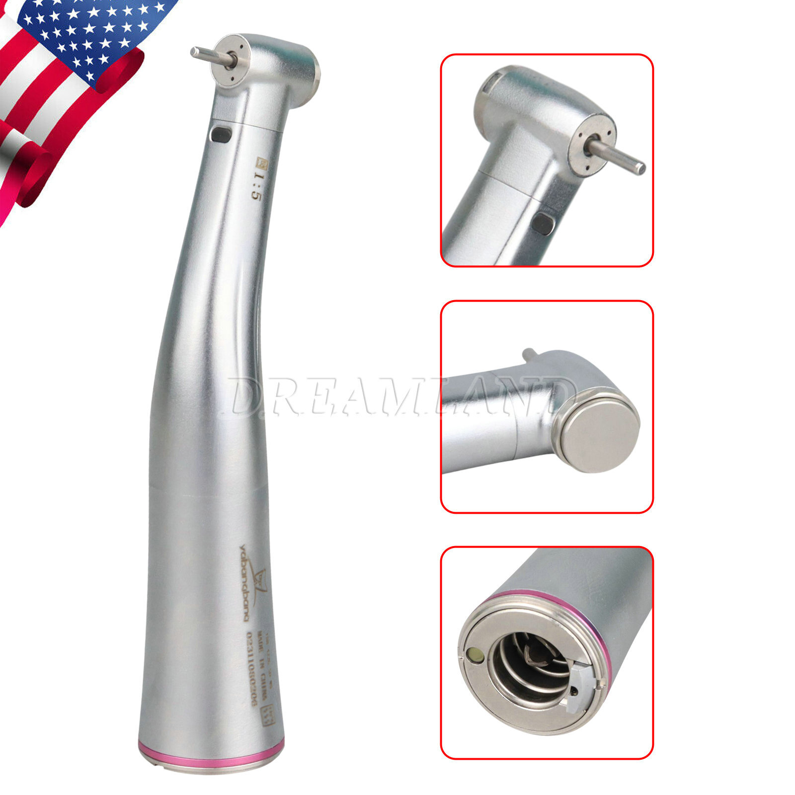 Internal four spray 1:5 Increasing LED Fiber Optic Contra Angle for NSK XLJ