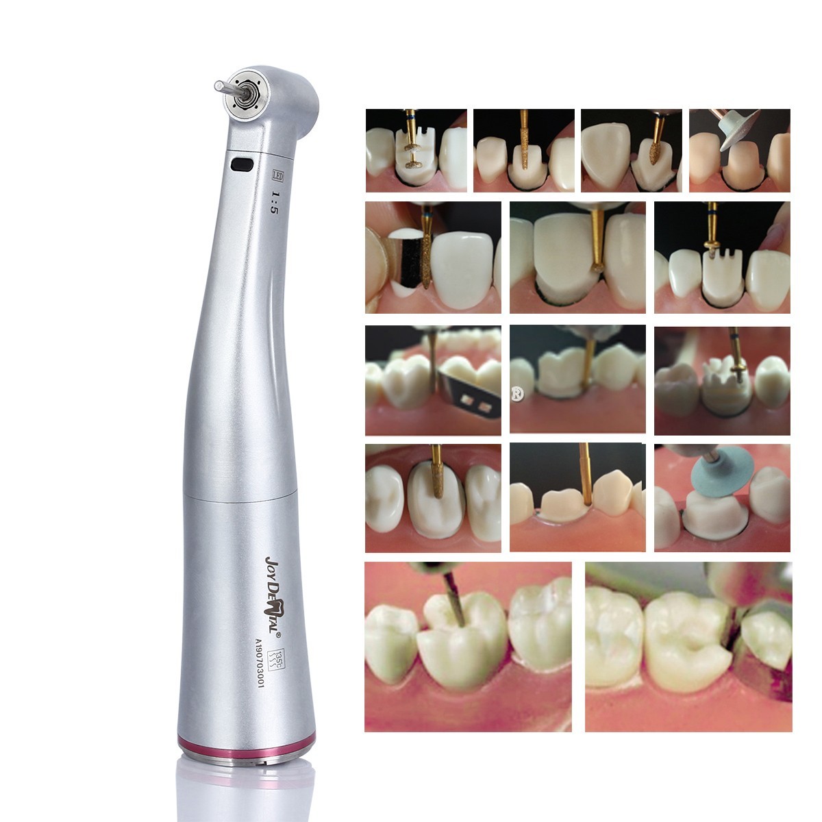 10x Dental 1:5 Fiber Optic Contra Angle Increase Internal 4 Spray LED Handpiece