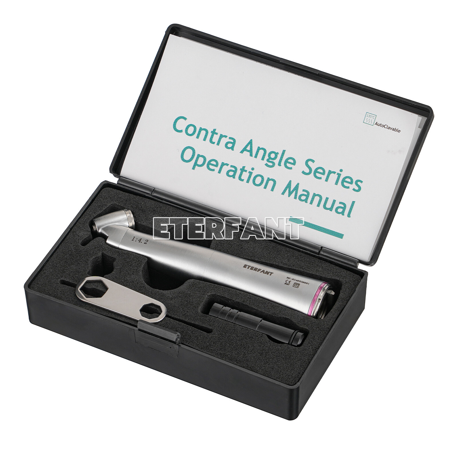 ETERFANT Dental 1:1 /1:4.2 Optic Fiber LED Contra Angle Straight Nose Handpiece