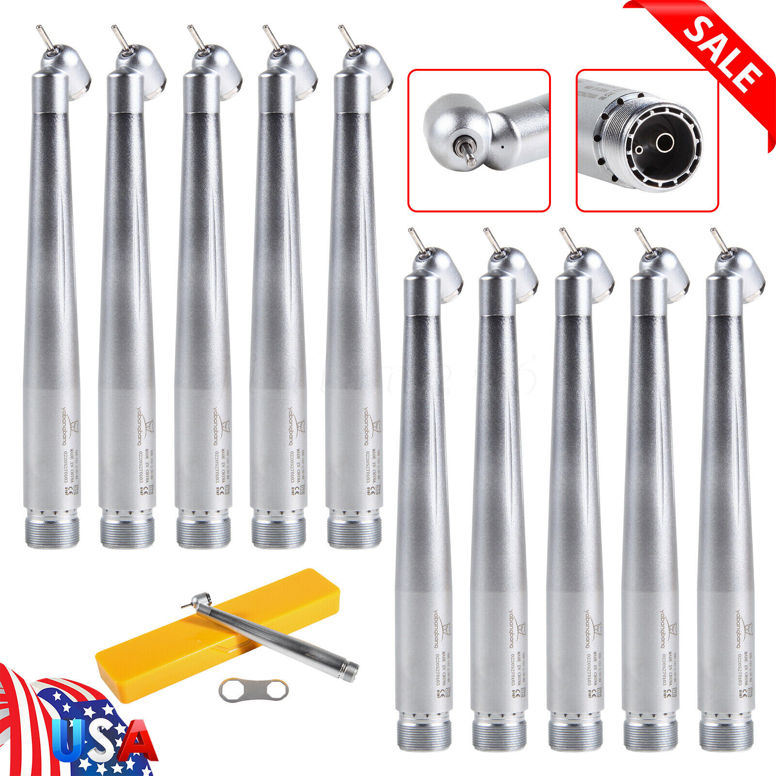 45 Degree Dental Surgical High Speed Handpiece Push Button Single Spray 2-Holes