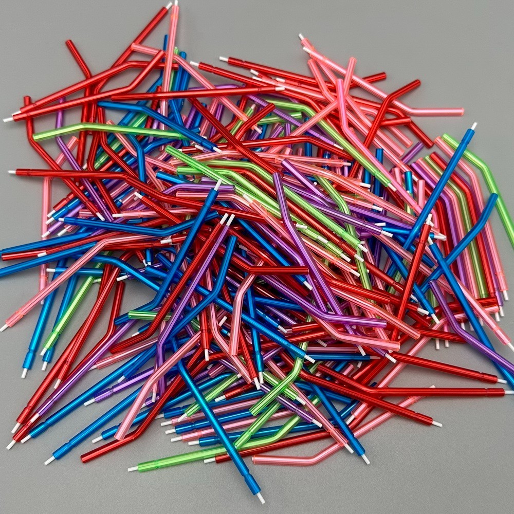 Dental Air Water Syringe Disposable Spray Tips Triple Nozzles Tubes Mixed Color
