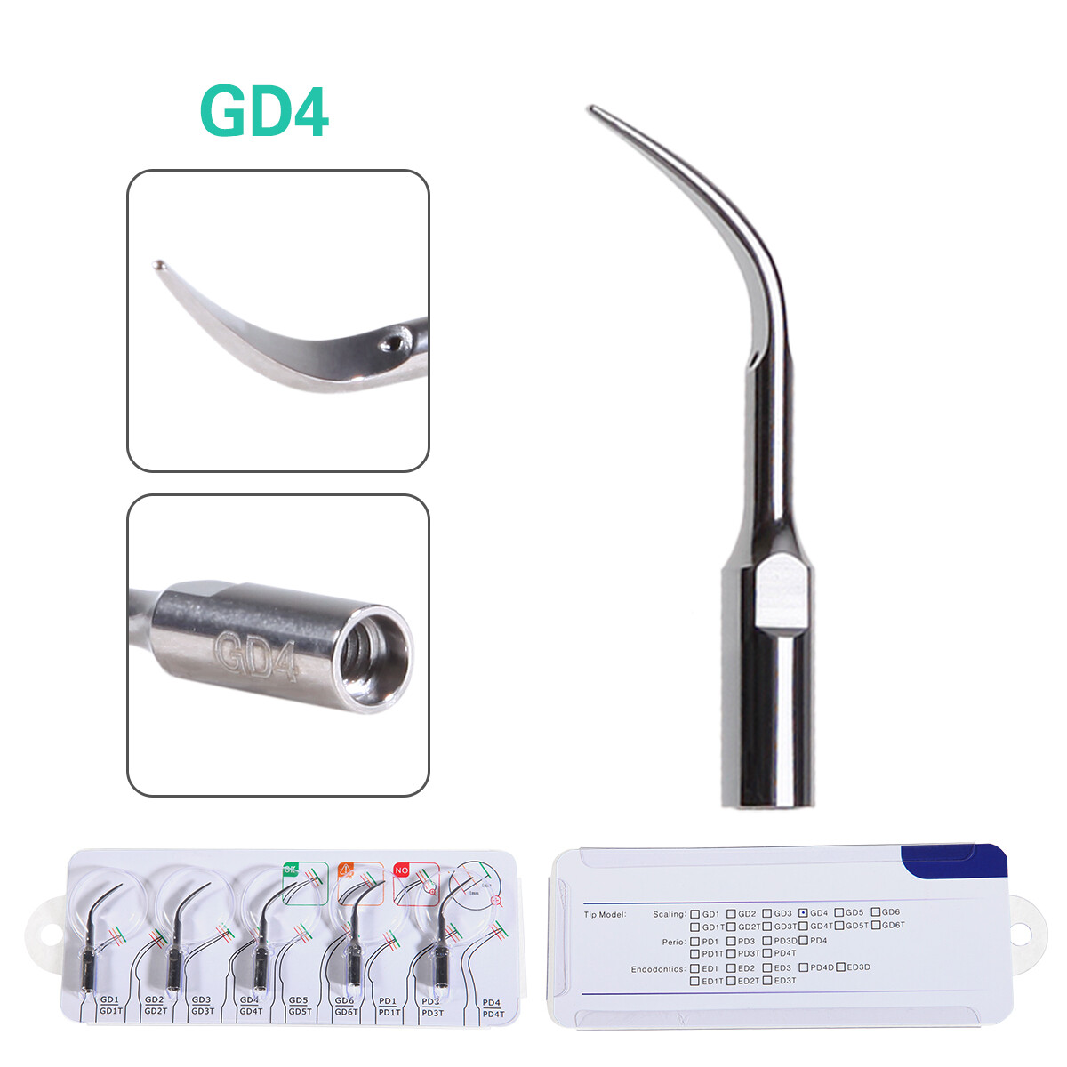 10* Dental Ultrasonic Piezo Scaler Tips Fit DTE SATELEC Cavitron Handpiece GD4