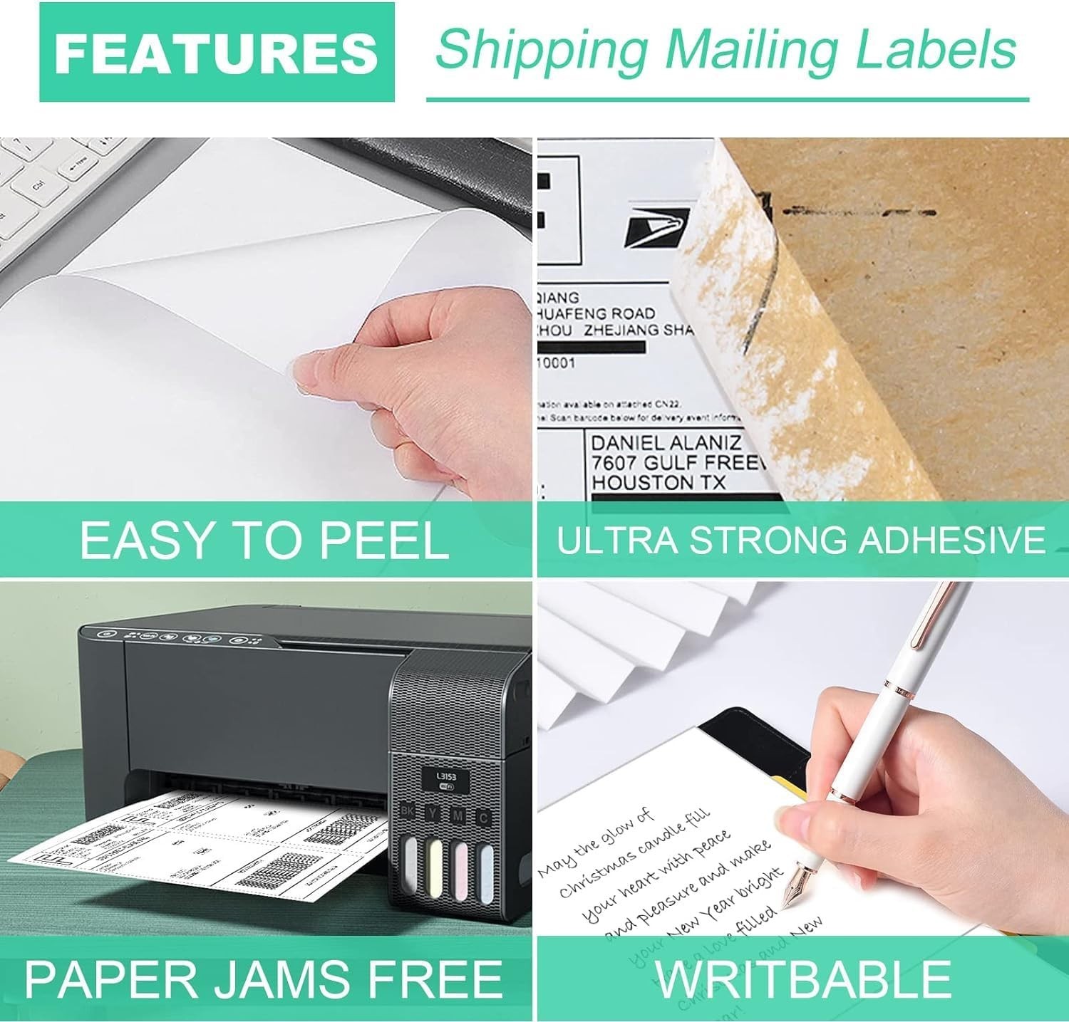 50 Half Sheet Address Shipping Labels 8.5″x5.5″ Matte Blank Labels Self Adhesive