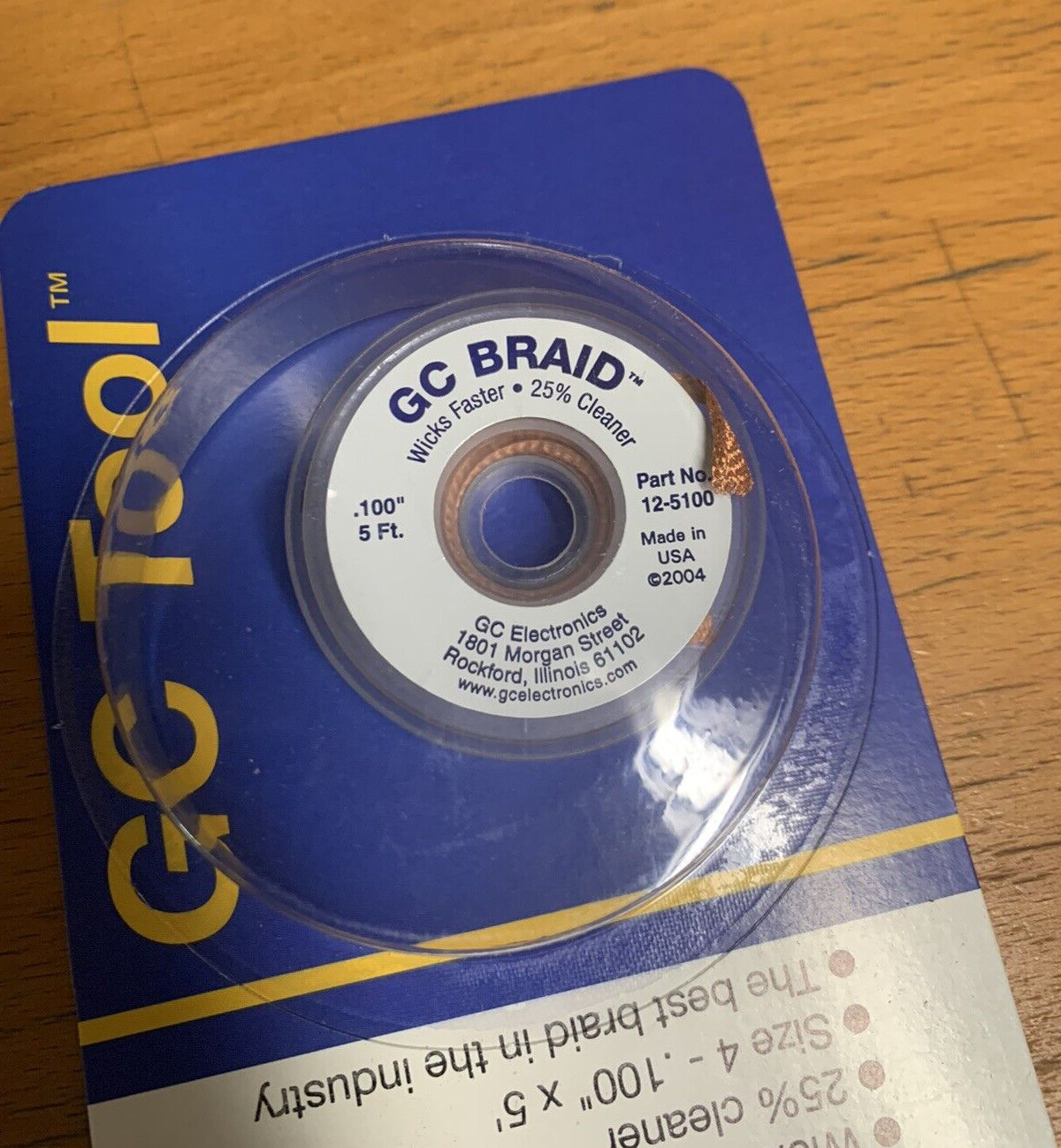 GC ELECTRONICS 12-5100 5ft GC braid .100″ blue