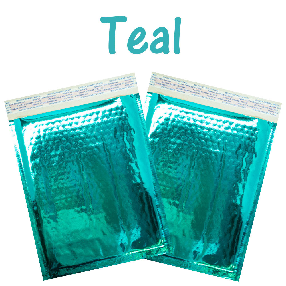 8.5×12 Holographic, Pink, Teal METALLIC BUBBLE MAILERS, Color Padded Envelopes!