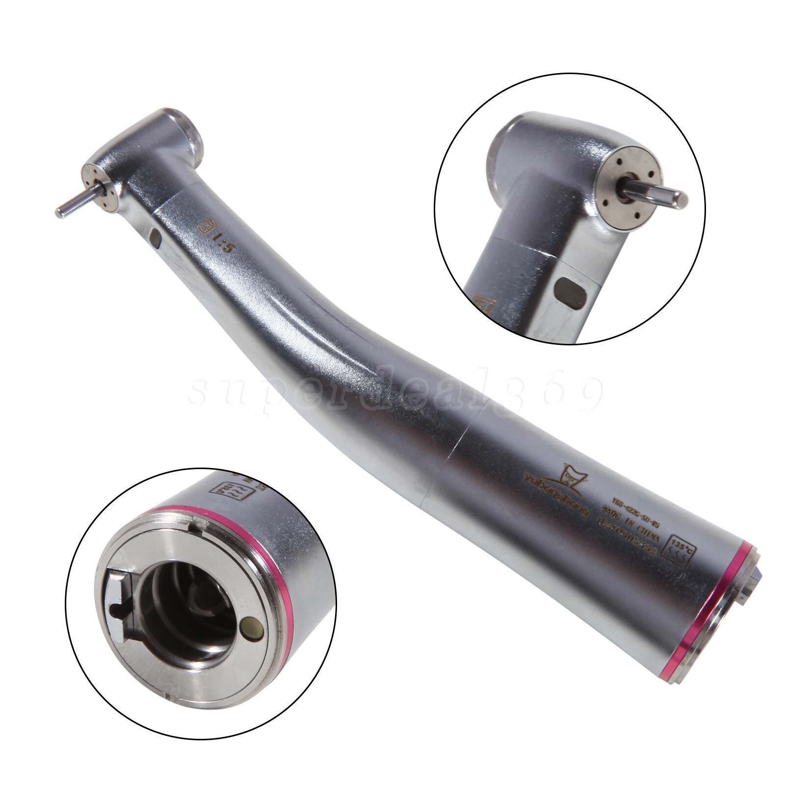 Dental 1:5 LED Fiber Optic Contra Angle Handpiece Fit NSK Ti-MAX X95L