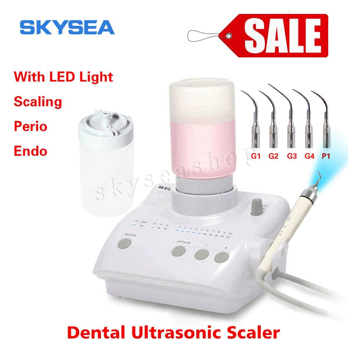 Ultrasonic Piezo Dental Scaler Handpiece 2*Bottles LED/NO-LED Fit EMS Cavitron E