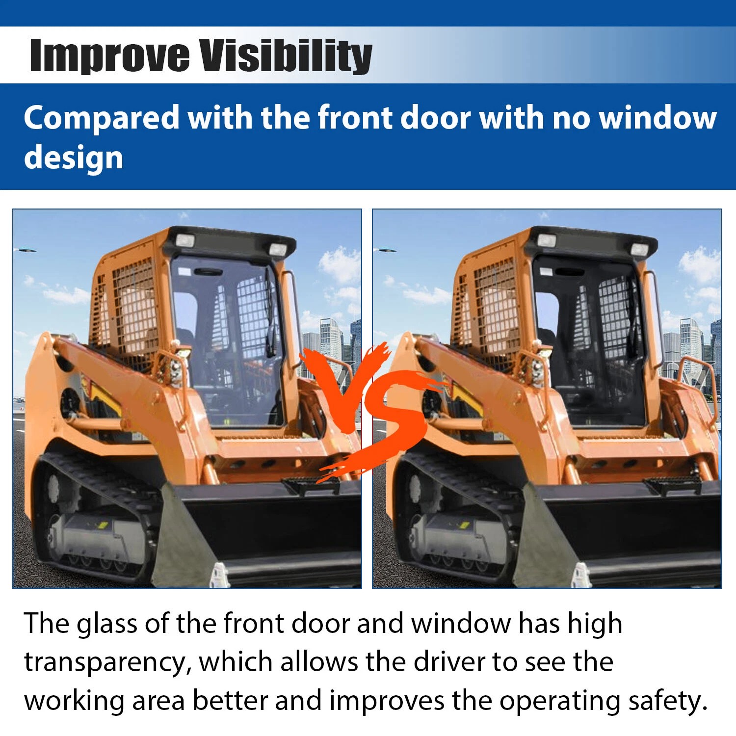 Clear Front Windshield Door Glass For Takeuchi TL8 TL10 TL12 TL130 # 0880865301