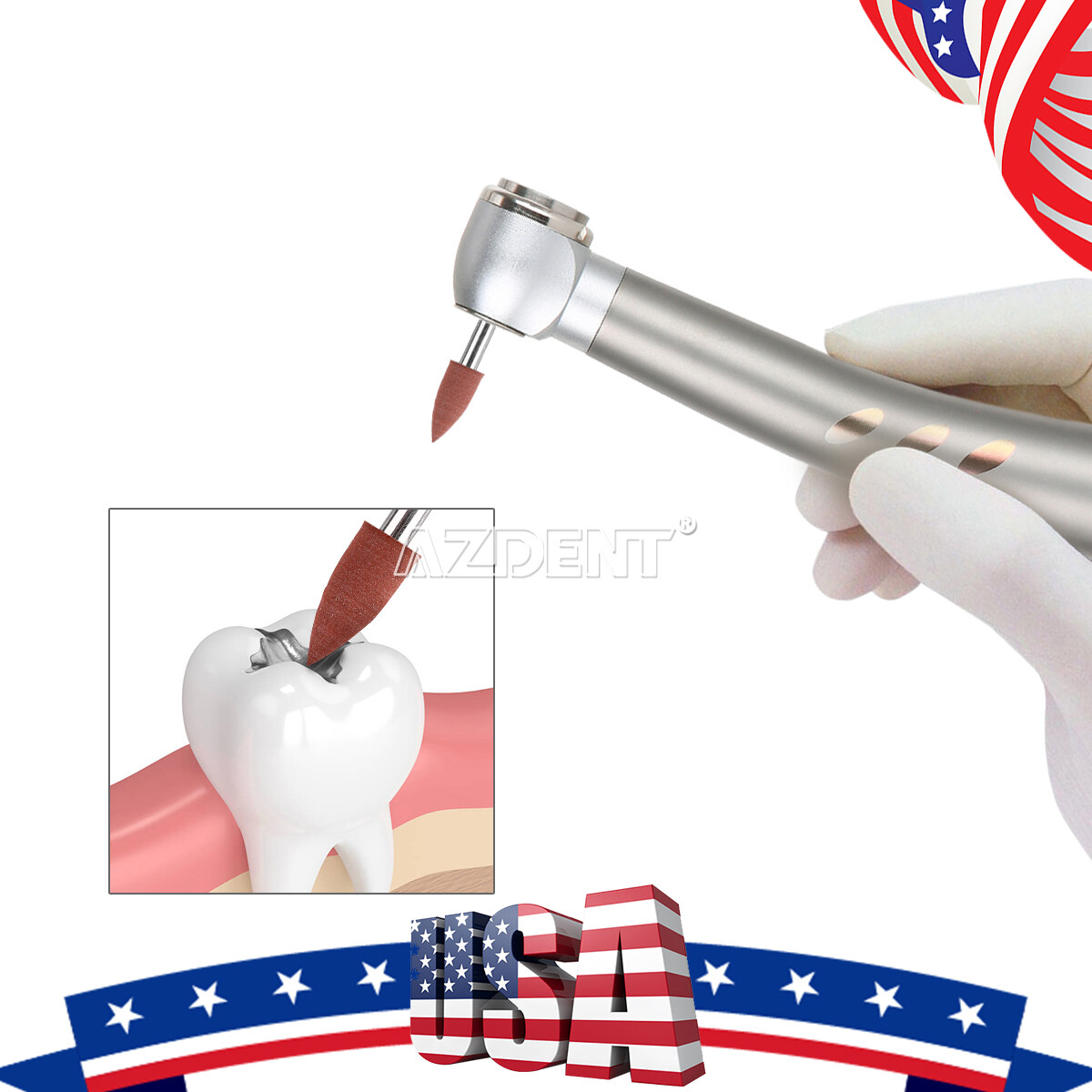 Dental Brownie Polishers Friction Grip FG Burs Mini Points 1.6mm AZDENT 12pc/Bo