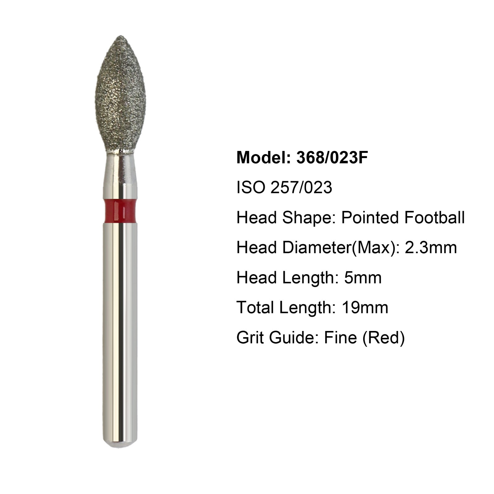 Multi-Use Dental Diamond Burs 368/023F FG Football Fine Grit Bur Friction Grip