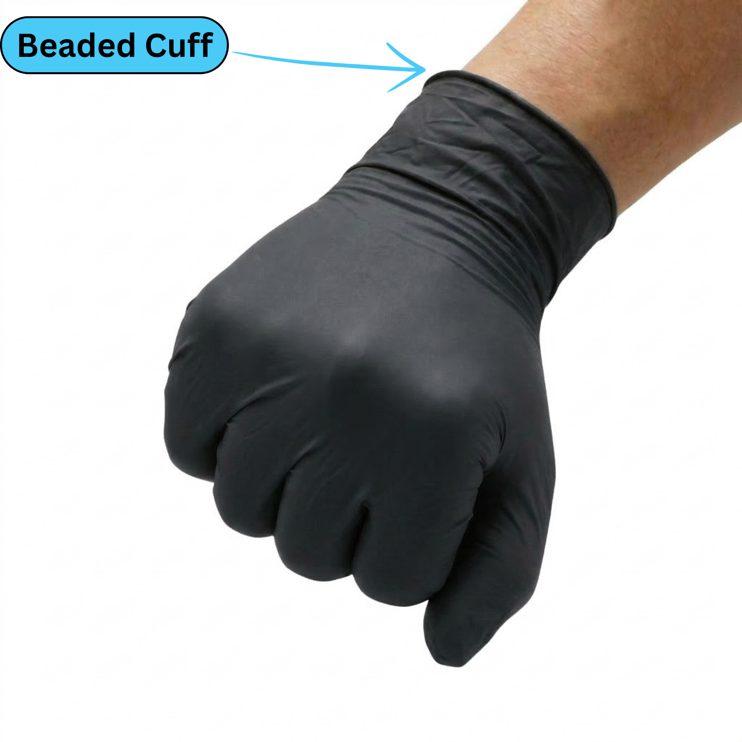 100-2000 Black 6 Mil Nitrile Texture Medical Latex Powder Free Disposable Gloves
