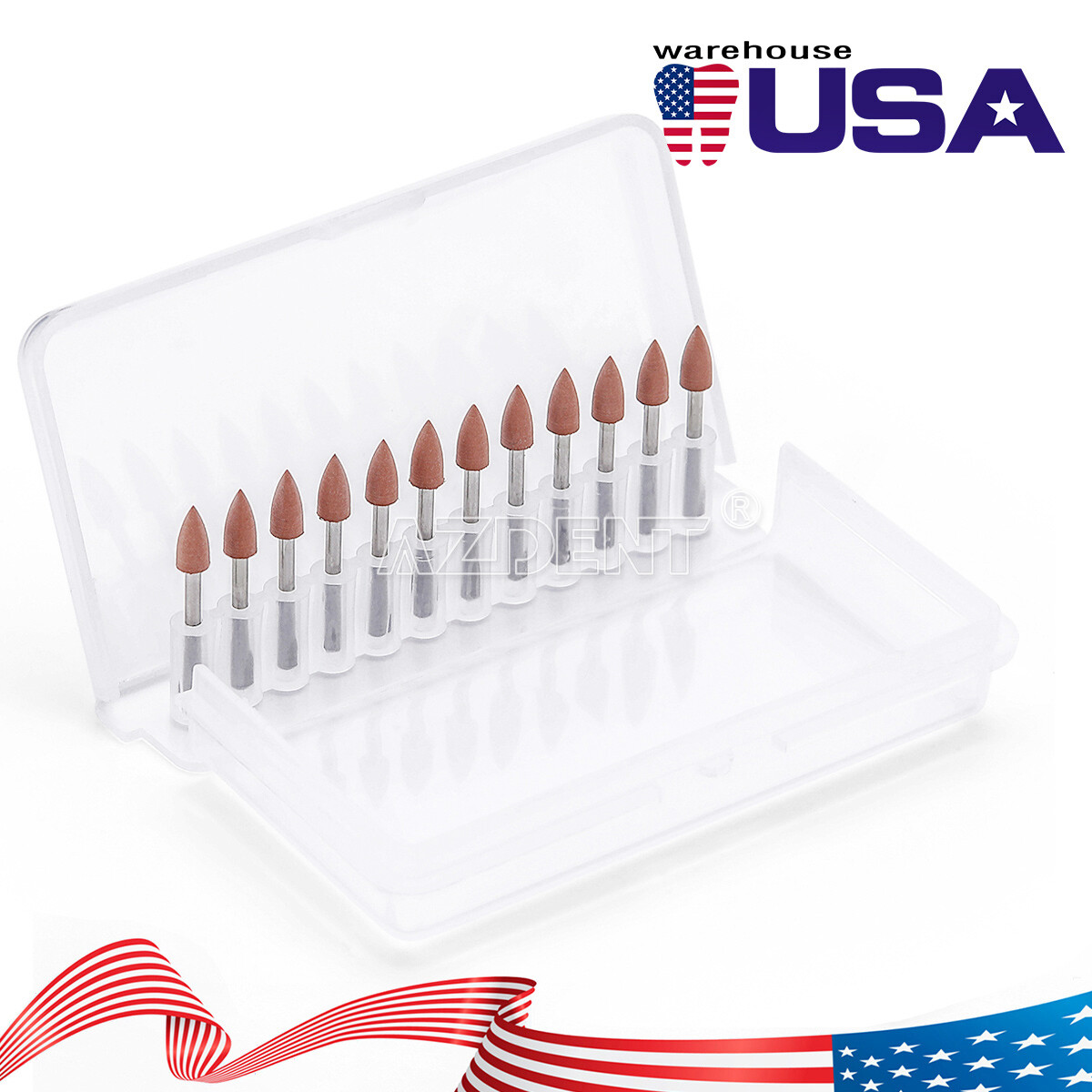 12pcs Dental Polishing Polishers Bur FG 1.6mm Mini Points Brownie Friction Grip