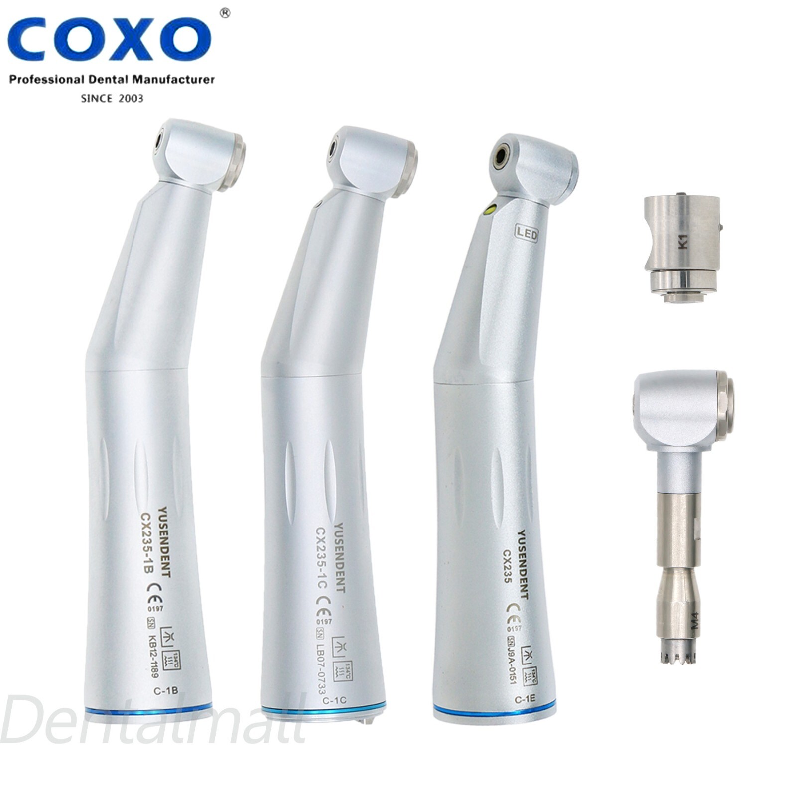 COXO Dental LED Fiber Optic Low Speed Contra Angle Turbine Handpiece 1B 1C 1E
