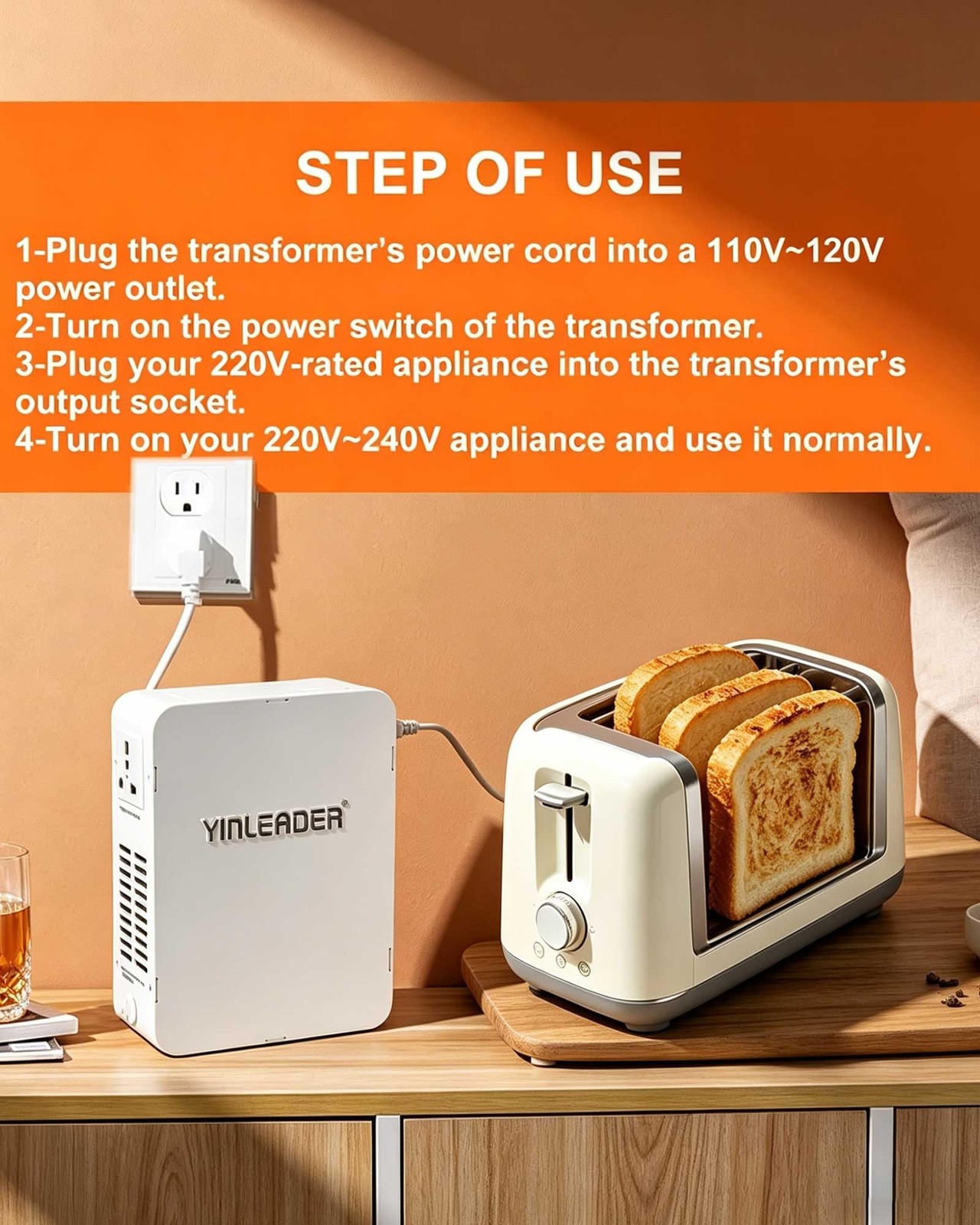 Yinleader Voltage Converter 120V to 240V OR 110V to 220V Step Up Transformer …