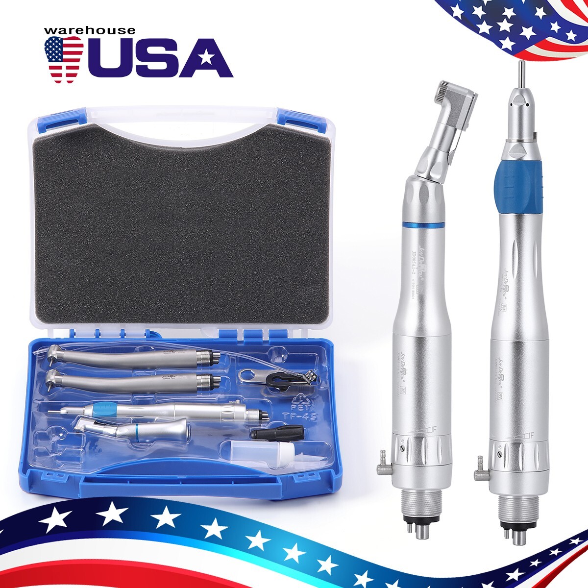 PANA MAX Dental High & Low Speed Handpiece Kits 4 Holes Push Button Air Turbine