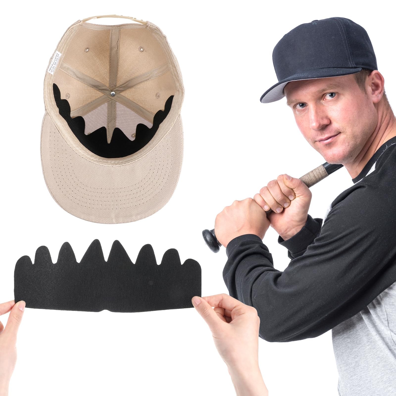 6 Pcs Hat Sweat Liner Hat Sweat Protector Liner Baseball Caps Inserts Flexible