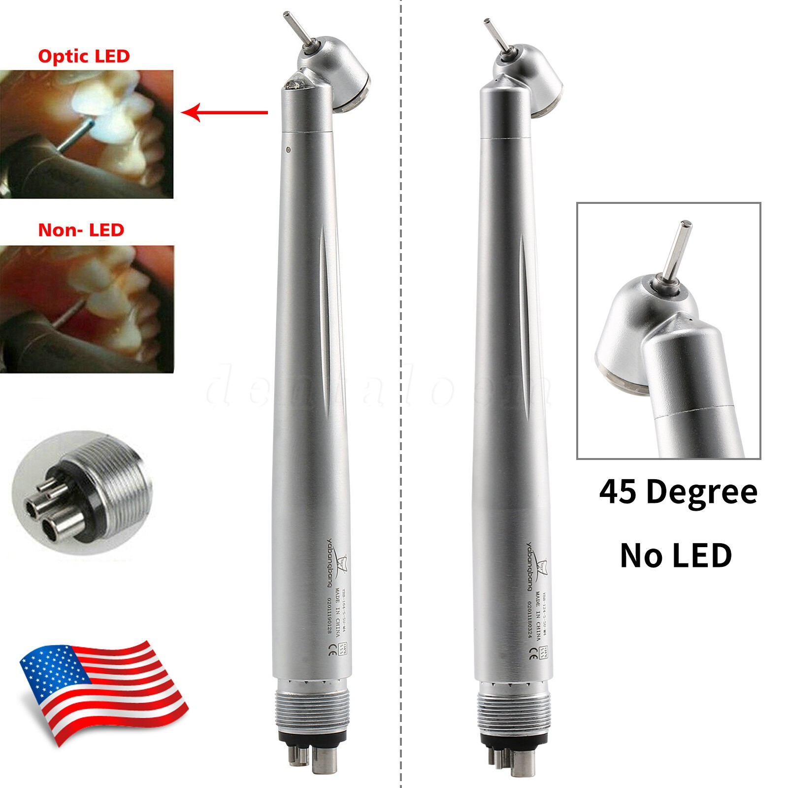 NSK Style Turbina Dental Handpiece High Speed PANA-MAX Turbine 45° LED 2/4Hole