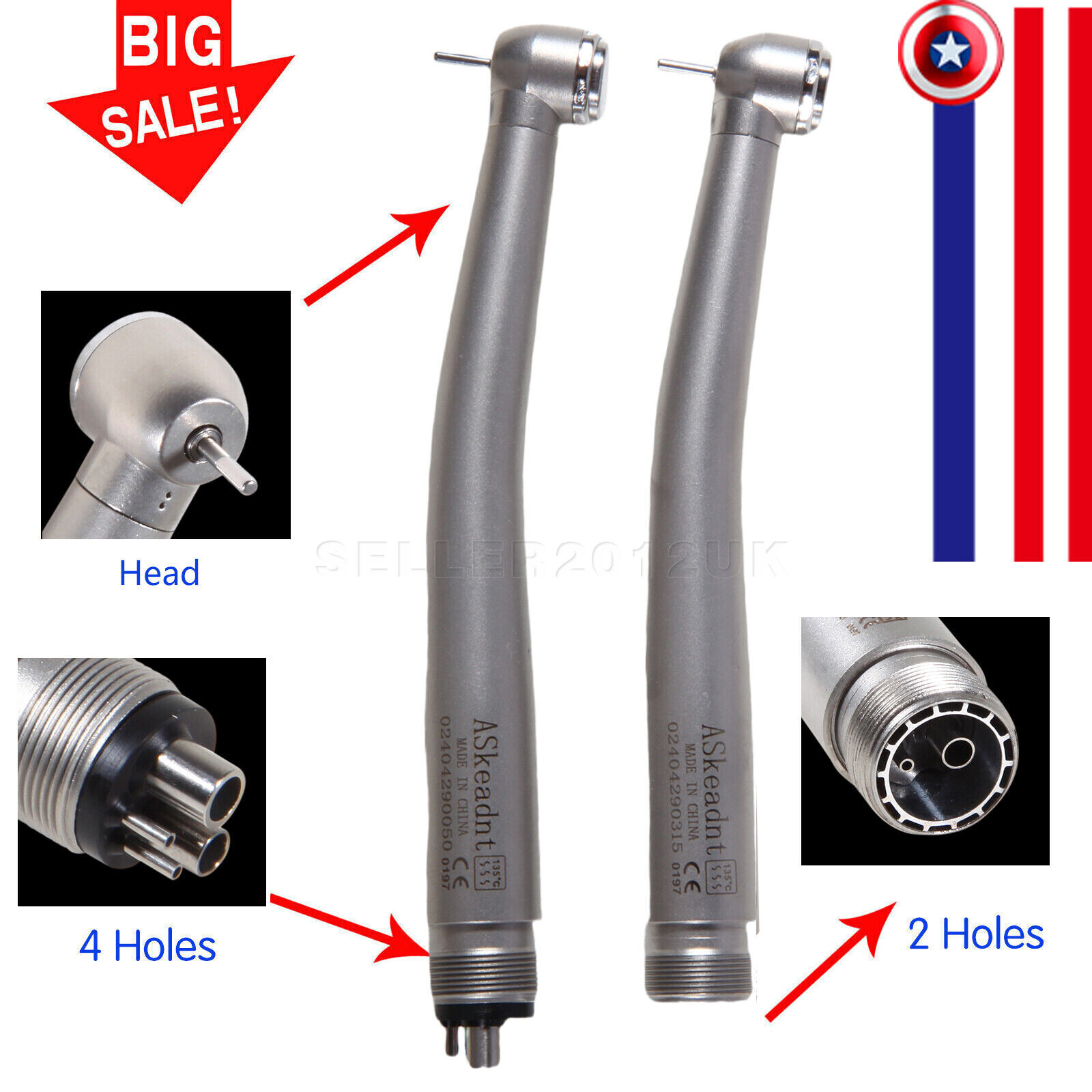 Dental Pana-Max Style High-Speed Handpiece Air Turbine 2/4 Holes Single Spray