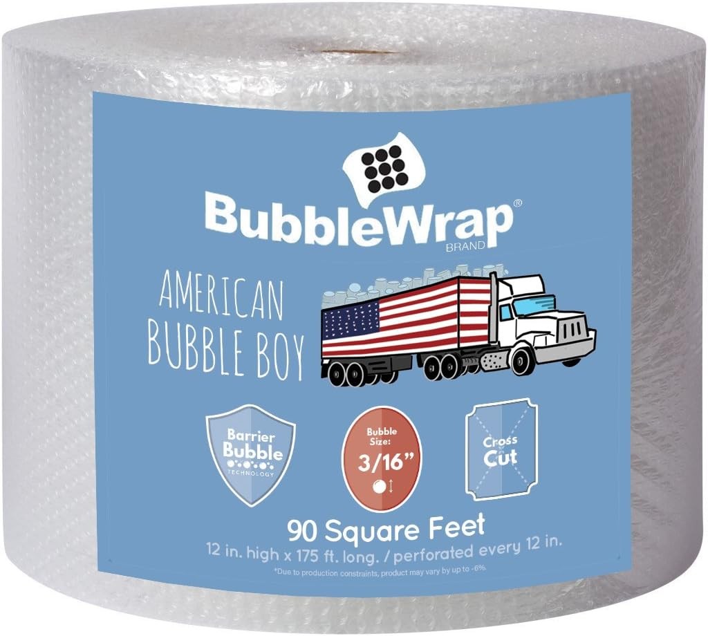 4 large rolls of Bubble Wrap total 700 feet, small bubbles 3/16 cushioning, 700