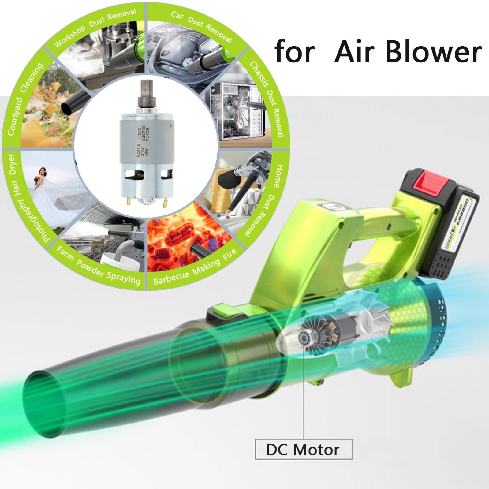 775 DC Motor 18-21V 15000RPM High Speed Blower Motor Electric Machinery Tools