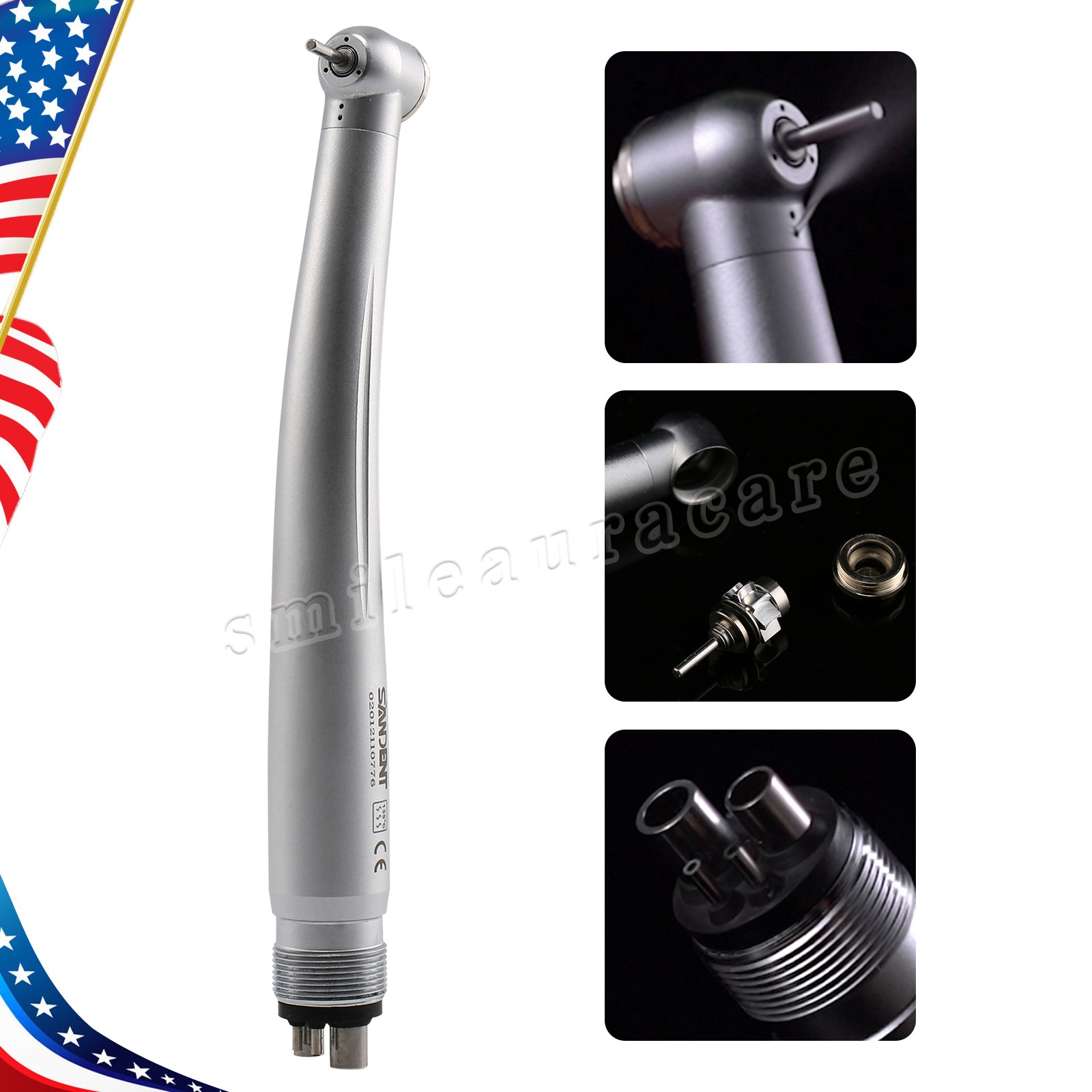 Dental High Speed Handpiece Single Water Spray Push Button 4 Hole Air Turbine