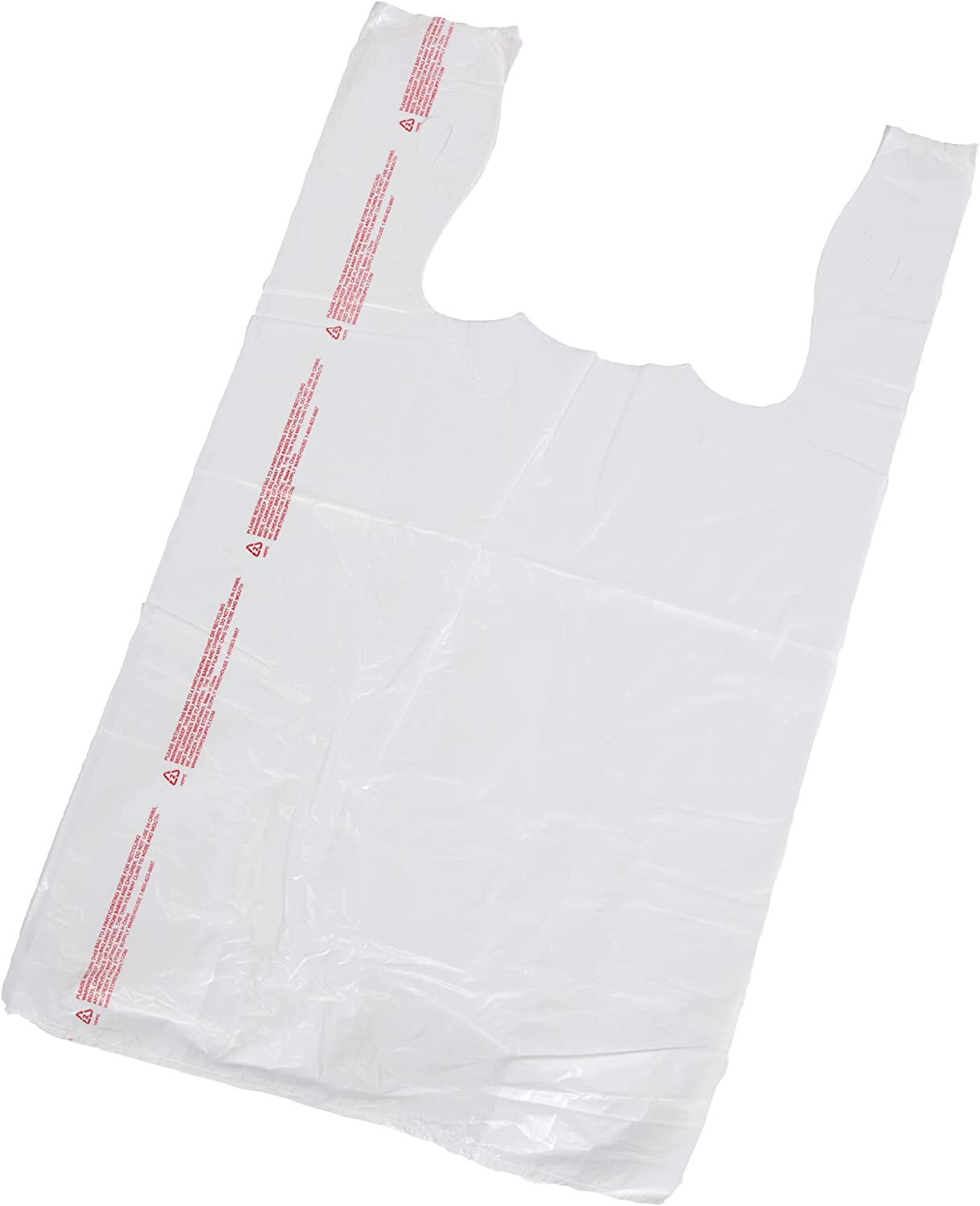 White Plastic Bags T-Shirt 1000 Retail Supermarket Grocery Handles 11 ½ x 6 x 21